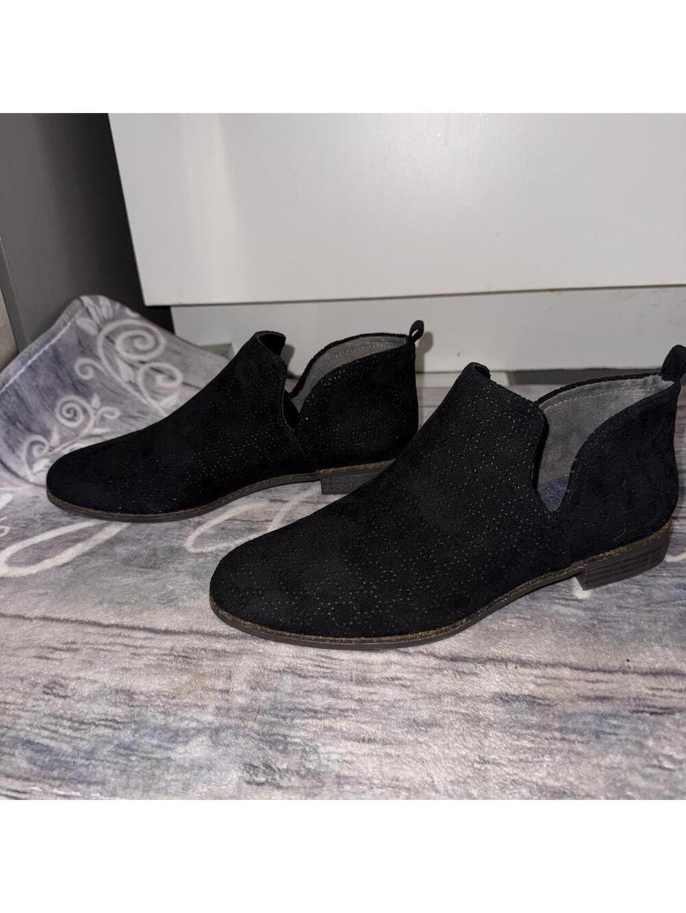 Dr. Scholl's Women's rate Black suede ankle Booties sz 9.5 wide comfort pull on